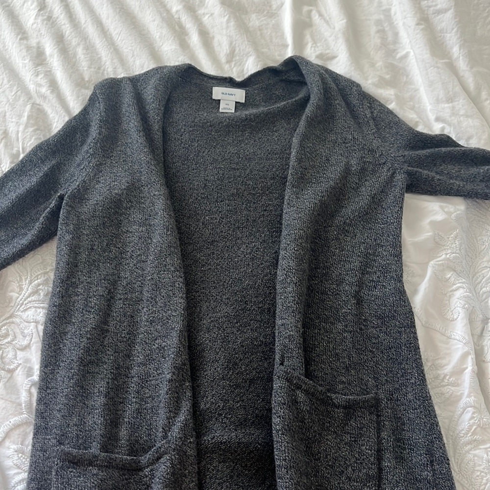 comfy grey cardigan